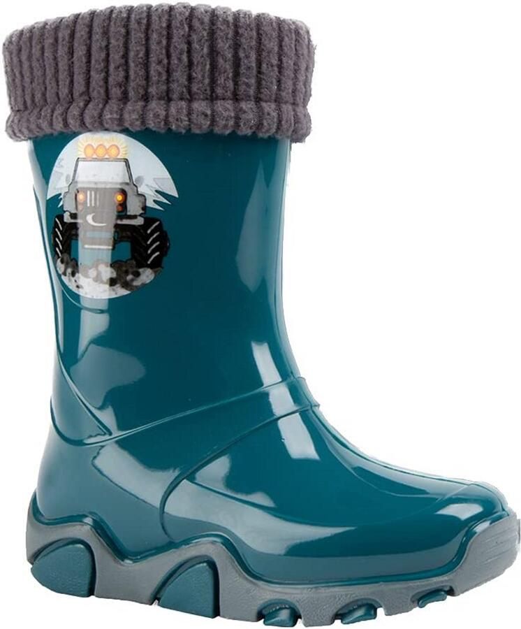 Gevoerde Rubberlaarzen voor Kinderen Turquoise Fleece Binnenvoering