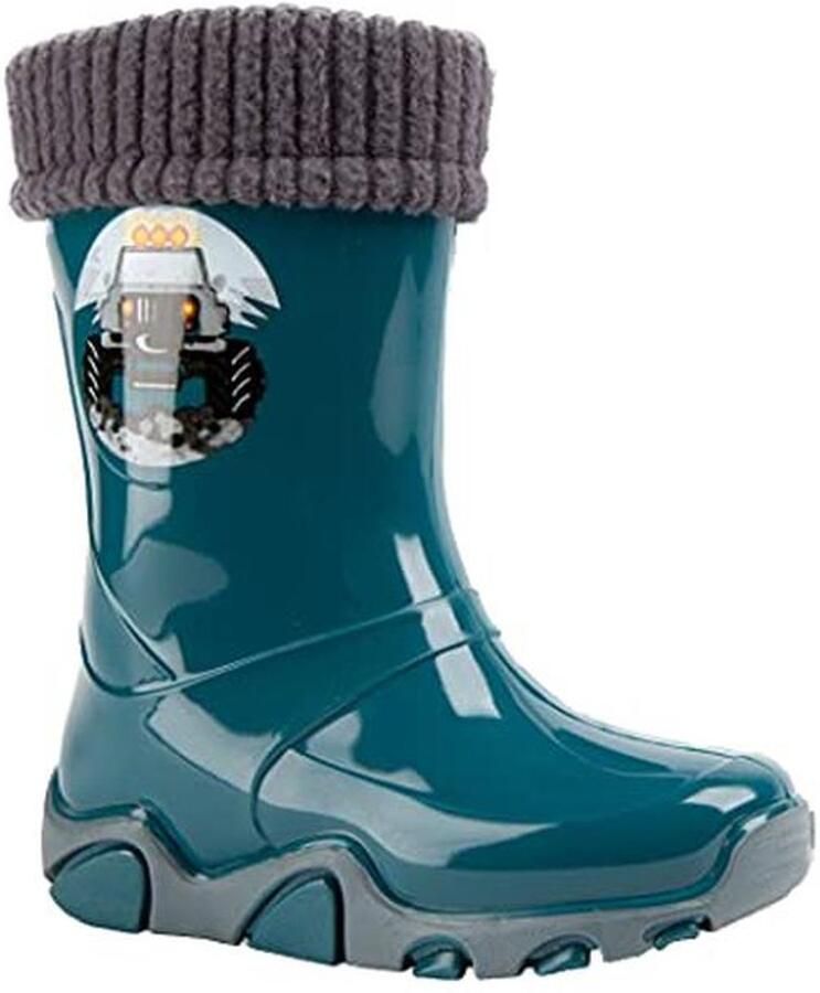 Gevoerde rubberlaarzen voor kinderen turquoise