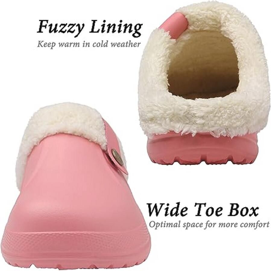 Gevoerde Waterdichte Clogs voor en Warm Pluche Antislip Voor Binnen en Buiten