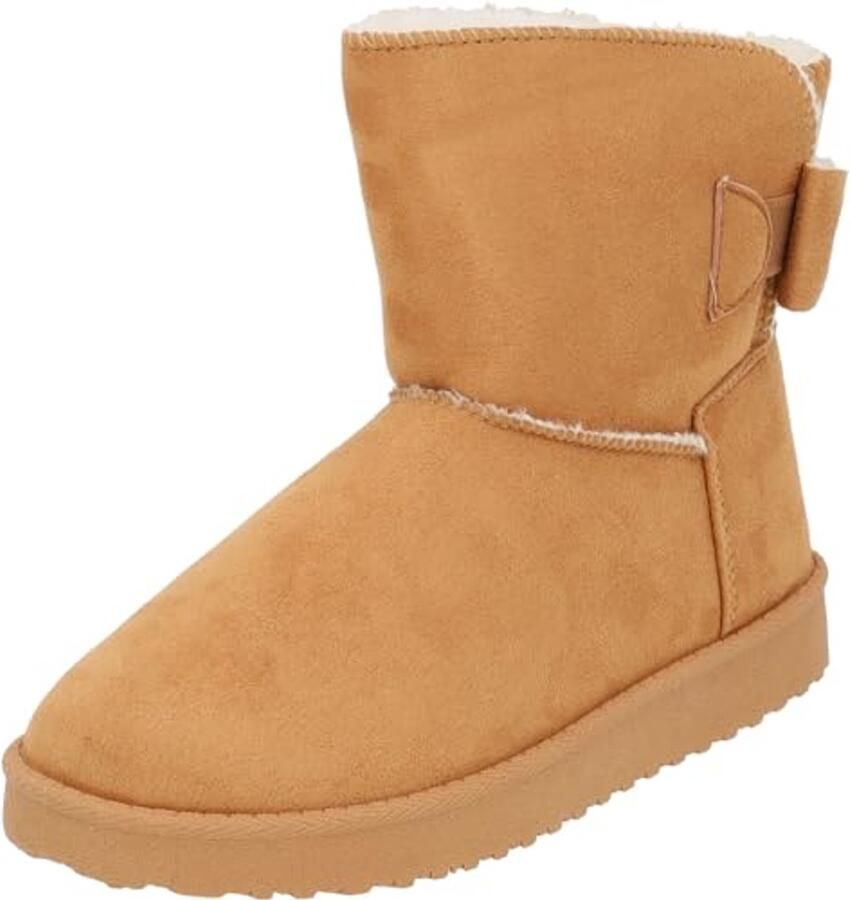 Gevoerde Winterschoenen Dames met Kunstbont Warme Enkellaarsjes voor Herfst en Winter