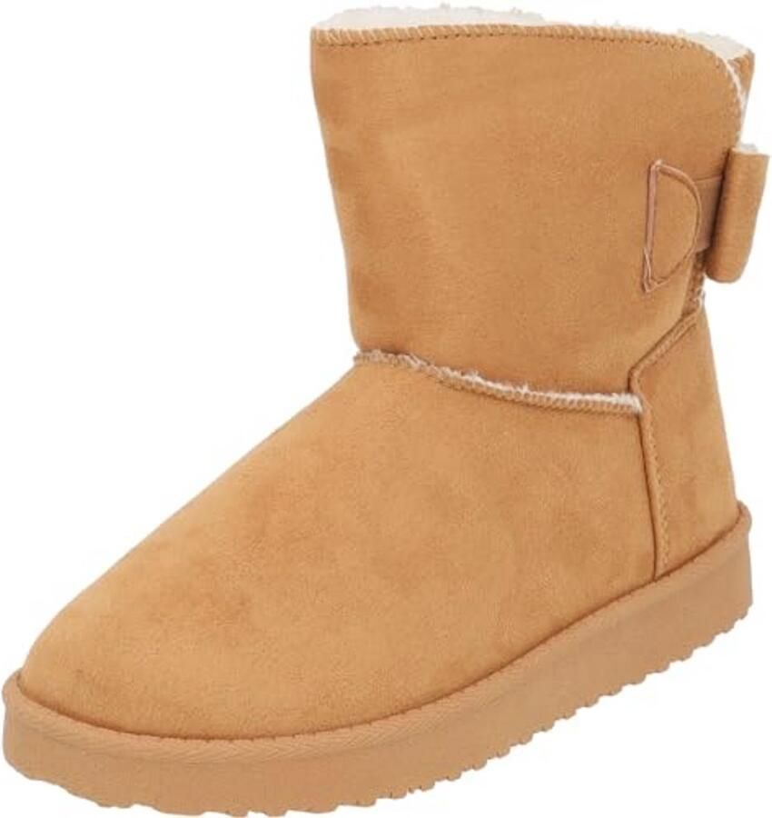 Gevoerde Winterschoenen Dames met Kunstbont Warme Enkellaarsjes voor Herfst en Winter