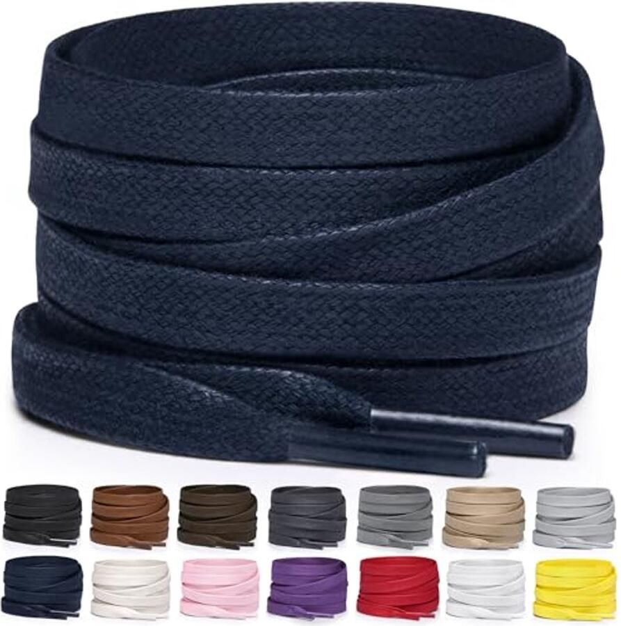 Gewaxt Katoenen Platte Schoenveters voor Laarzen en Sneakers Meerdere Kleuren en Lengtes