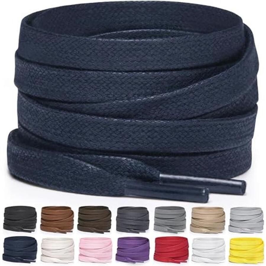 Gewaxt Katoenen Platte Schoenveters voor Laarzen en Sneakers Meerdere Kleuren en Lengtes