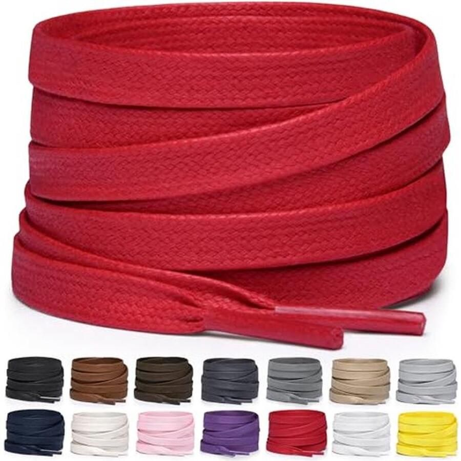 Gewaxte Platte Schoenveters voor Sneakers Laarzen en Nette Schoenen Lengtes en Kleuren