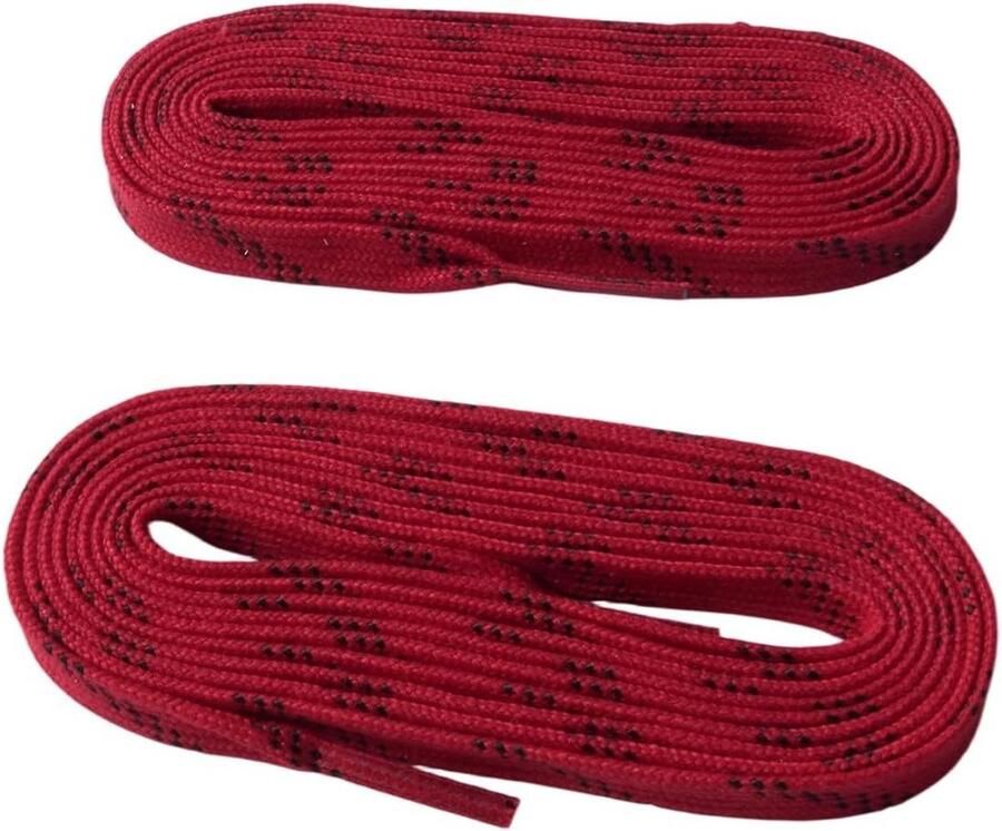 Gewaxte Platte Veters Schaatsveters Waterdicht Sporten op IJs Diepvriesbestendig Antislip Rood