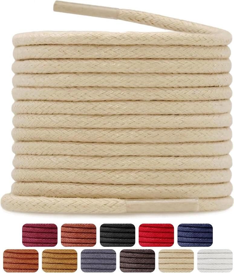 Gewaxte Ronde Schoenveters Dun voor Herenschoenen Waterafstotend 2 Paar