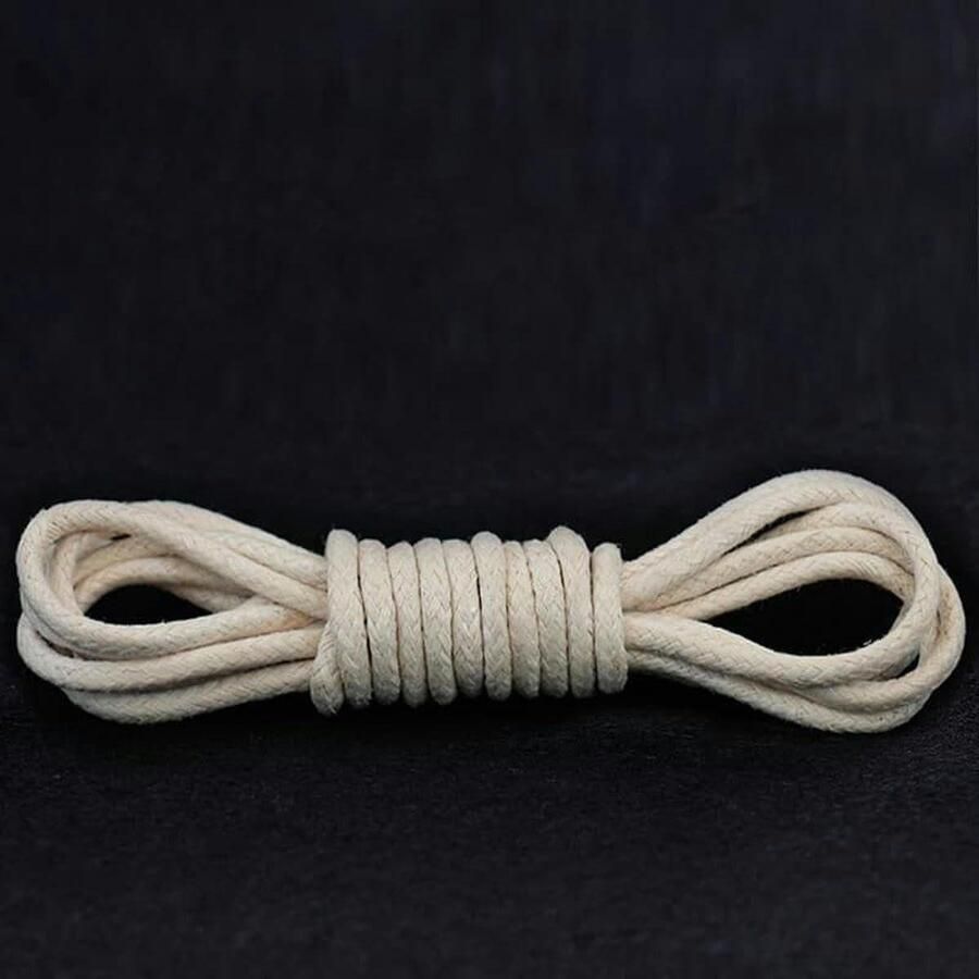 Gewaxte Schoenveters Ronde Veters Schoenen Herstellen Waterdicht Materiaal Beige