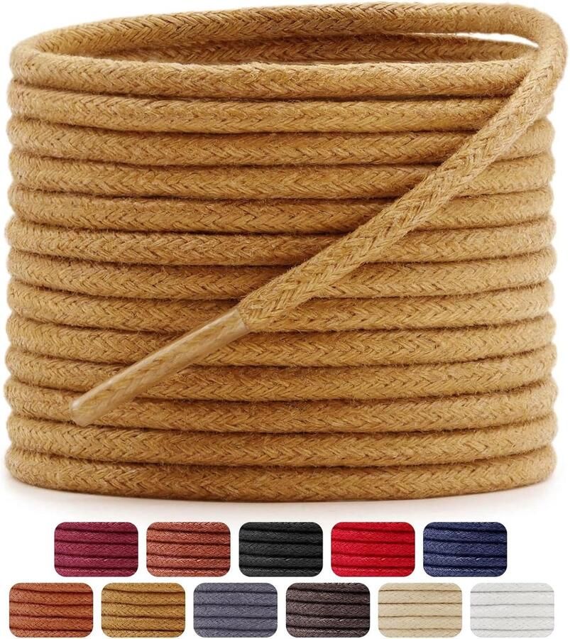 Gewaxte waterafstotende platte schoenveters voor nette herenschoenen (2 paar)