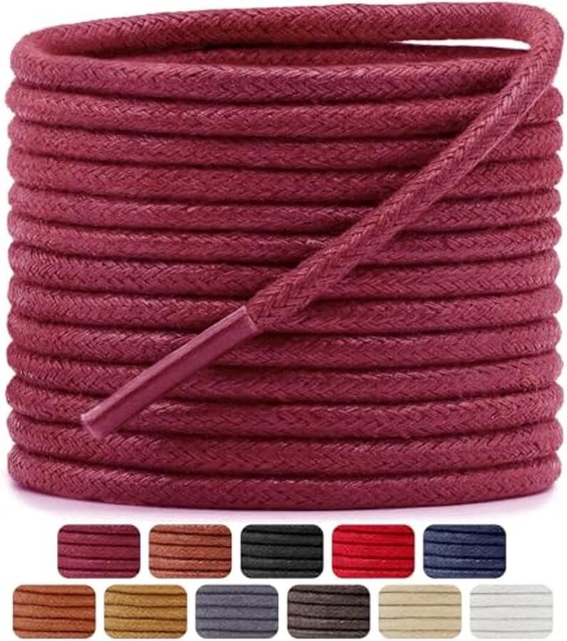 Gewaxte Waterafstotende Schoenveters voor Leren en Herenschoenen 2 Paar Vervangende Schoenveters