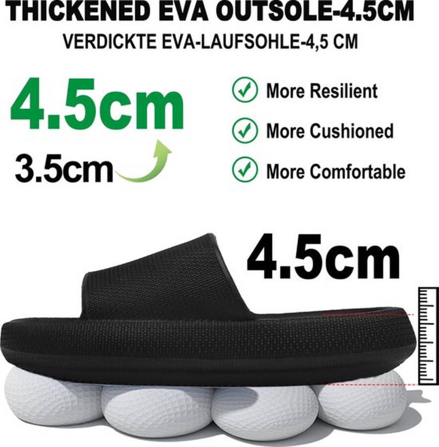 Geweo Slippers EVA Badslippers Unisex Verdikte Lichtgewicht Super Zacht aan je Voeten Anti-Slip en Stevig Voetbed Anti-lawaai Zwart - Foto 5