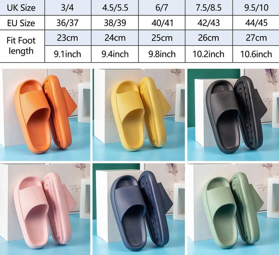 Geweo Slippers EVA Badslippers Unisex Verdikte Lichtgewicht Super Zacht aan je Voeten Anti-Slip en Stevig Voetbed Anti-lawaai Roze - Foto 12
