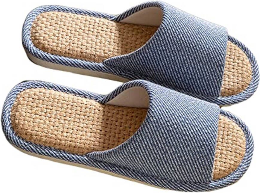 Gezellige ademende linnen pantoffels voor binnenshuis Comfortabele sloffen