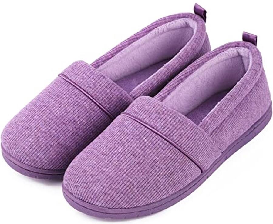 Gezellige halfhoge pantoffels van traagschuim met antislip zool en lichte badstof