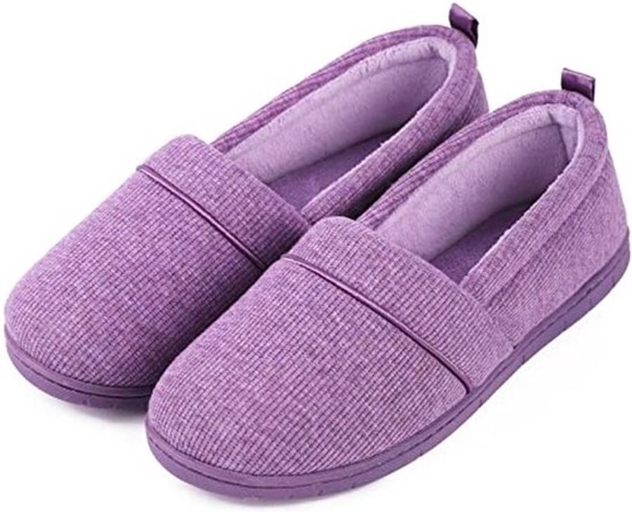 Gezellige halfhoge pantoffels van traagschuim met antislip zool en lichte badstof