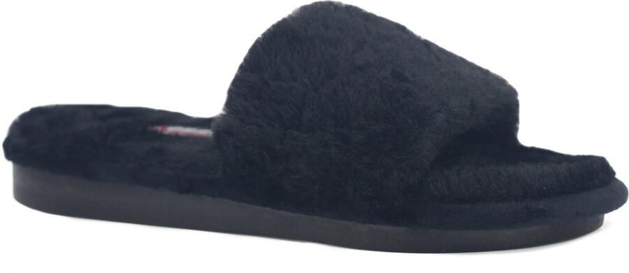 Gezer Dames Slippers Pluche zwart