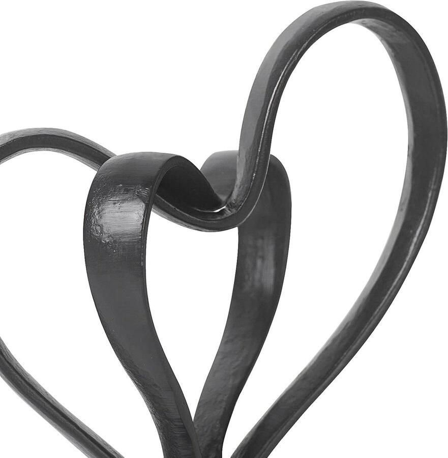 Gietijzeren dubbele harten in liefde sculptuur ijzeren standbeeld voor 6e huwelijksverjaardag Valentijnsdag geschenk metalen romantische antieke decor ornament voor plank thuis