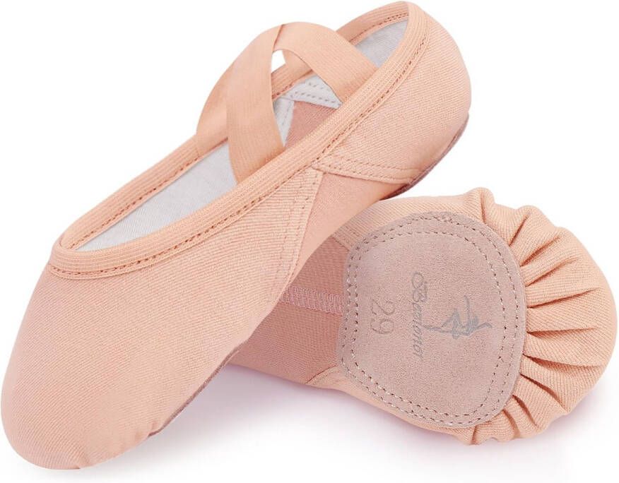 Girls' Ballet Flats Highly Elastic Ballet Shoes with Split Sole Dance Shoes for Toddlers Kids Women Pink