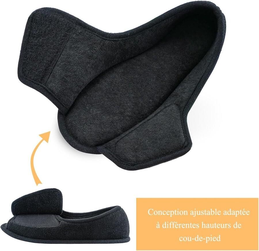 Git-up Women's Memory Foam Slippers Comfortable Breathable Open Toe Plush Warm Indoor Outdoor Slippers Black 39 EU ShopVlot