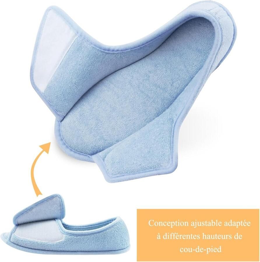 Git-up Women's Memory Foam Slippers Comfortable Breathable Open Toe Plush Warm Indoor Outdoor Slippers Blue 40 EU ShopVlot