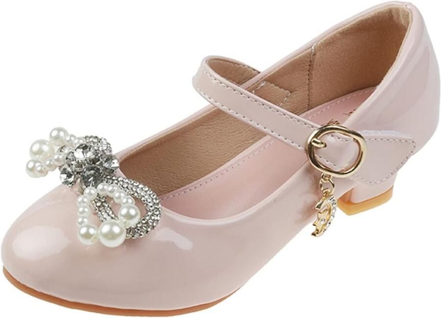 Glanzende Prinsessen Sandalen voor Meisjes met Lage Hak en Ronde Neus