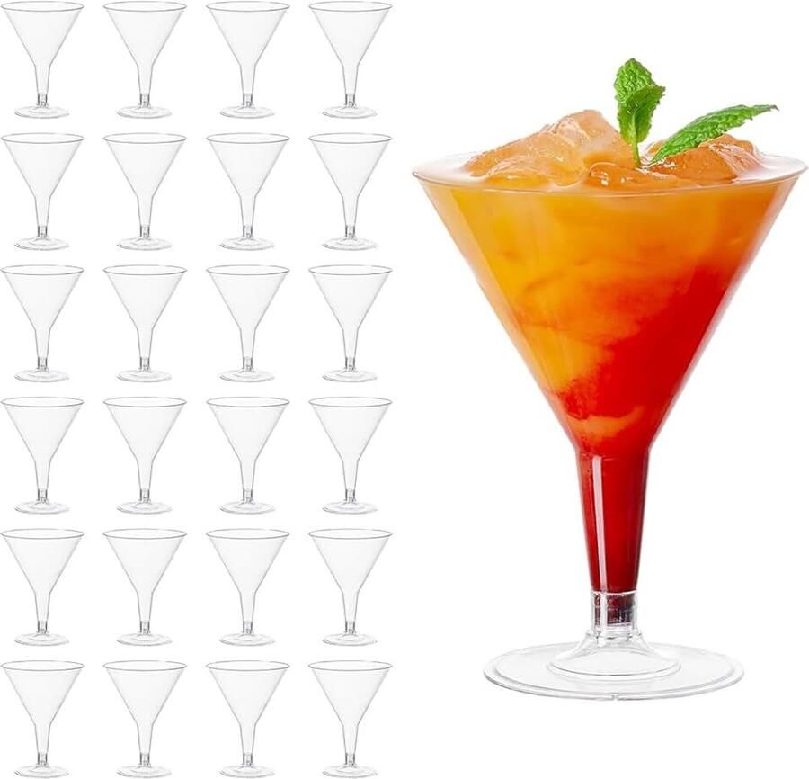 Glazen 210ml Cocktailglazen voor Verjaardagen Bruiloften en Feesten Herbruikbare en Elegante Plastic Glazen voor Cocktails Desserts