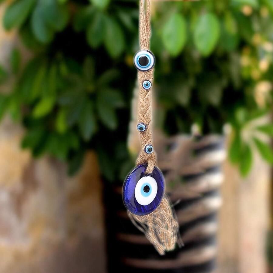 Glazen Amulet Blauwe Geluksoogbedel Turkse Boze Oogmuurbevestiging Geschikt voor Geluksbescherming