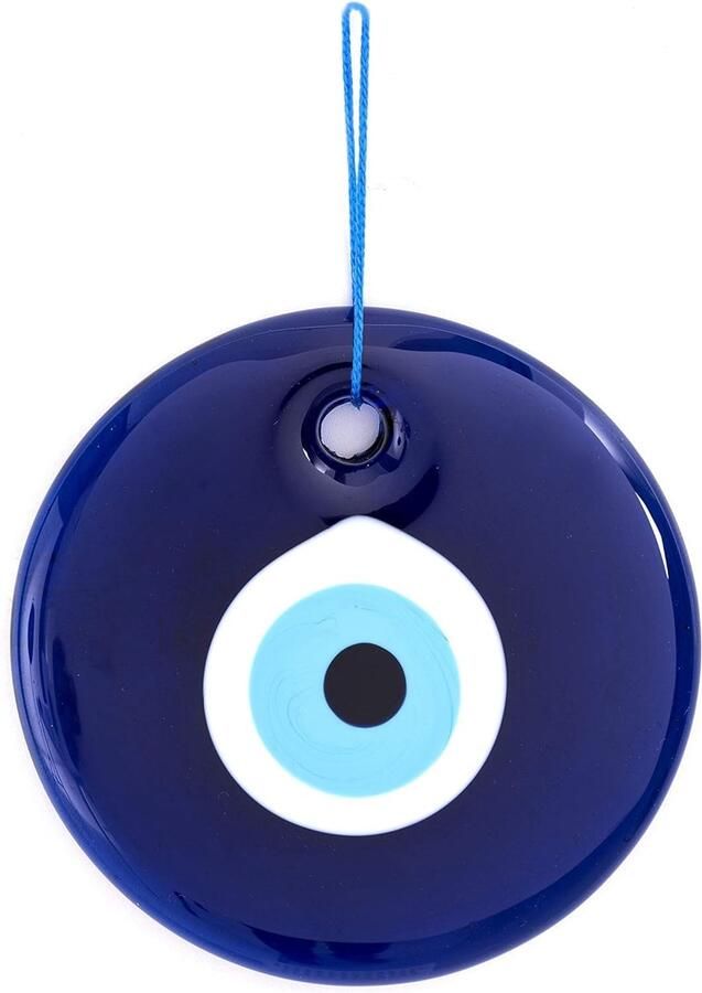 Glazen Blauwe Boze Oog Muurhanger Turkse Handgemaakte Nazar Amulet voor Huisbescherming Meerdere ?? Muurdecoratie met Geschenkdoos (Marineblauw