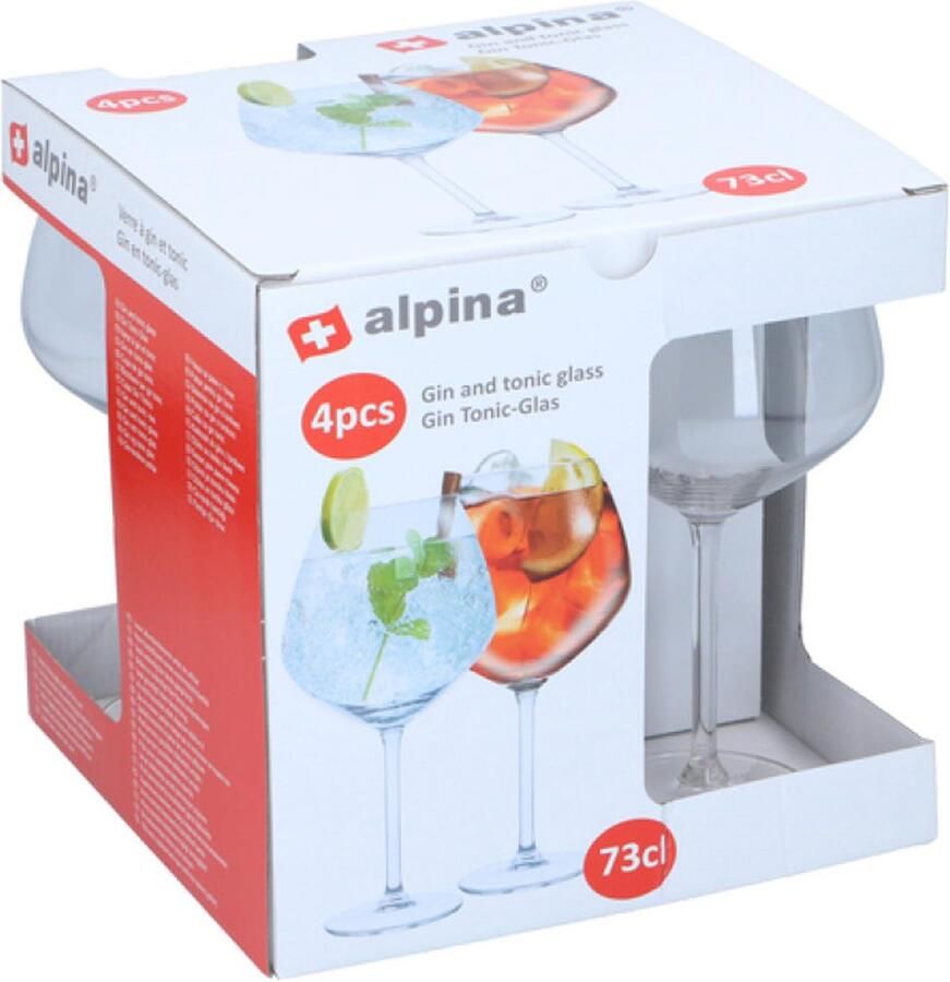 Glazen Set 4 Stuks Grote Gin Glazen Gin Tonic Geschenkset voor de Liefhebber Transparant Glas Gin Glas 730 ml