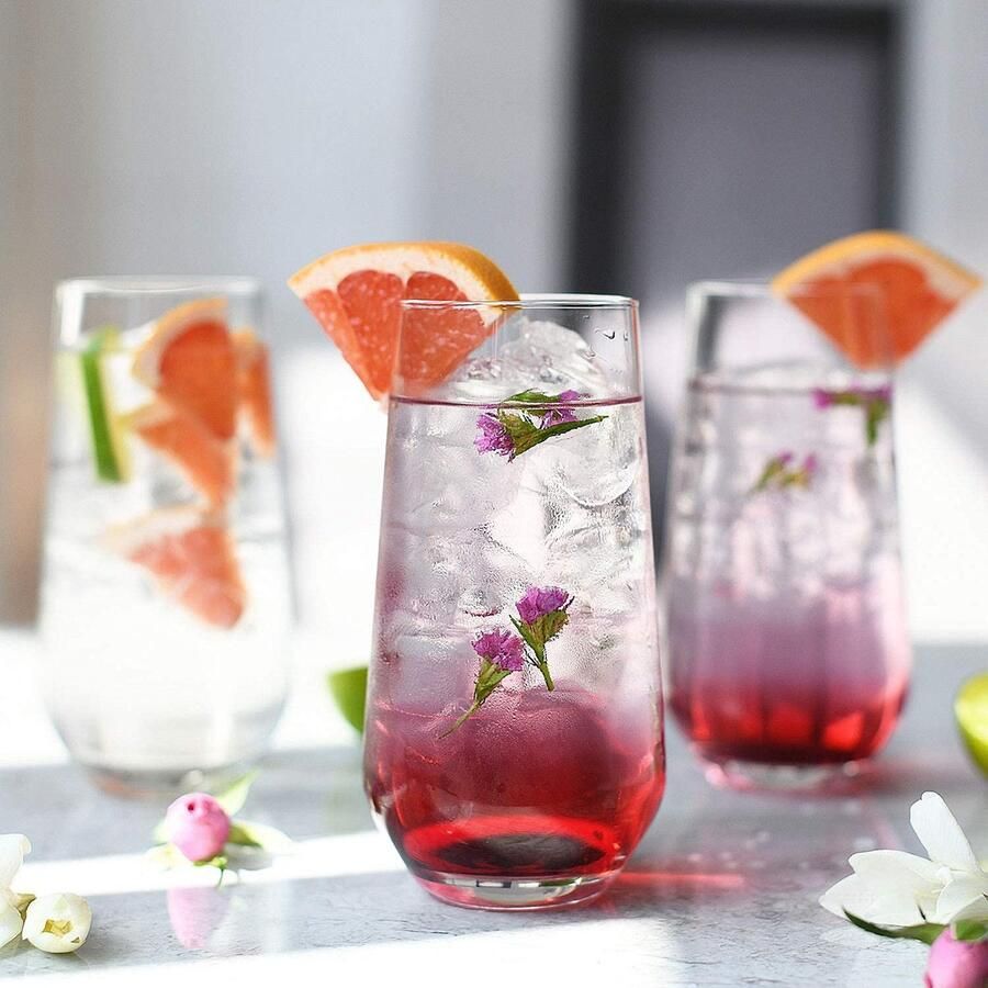 Glazen Set van 6 480 ML Splendour Collectie Hiball & Tumbler Crystal Glass Perfect voor Thuis Restaurants en Feesten Vaatwasser Veilig