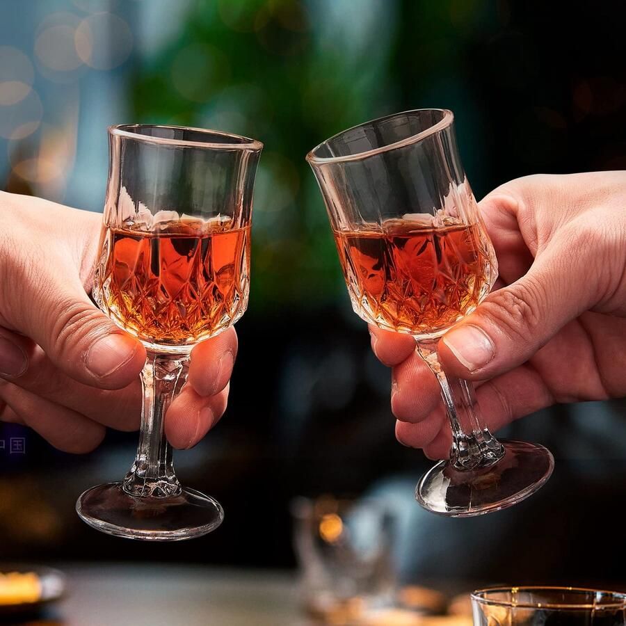 Glazen Set van 6 shot glazen met steel tequila shot glazen Sherry glazen