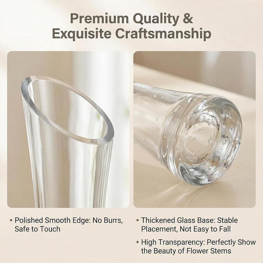 Glazen vaas Clear Art Bud enkele steel bloemenvaas met omwikkelde draad zware basis schuine mond decoratieve vazen voor thuis bruiloft tafeldecoraties