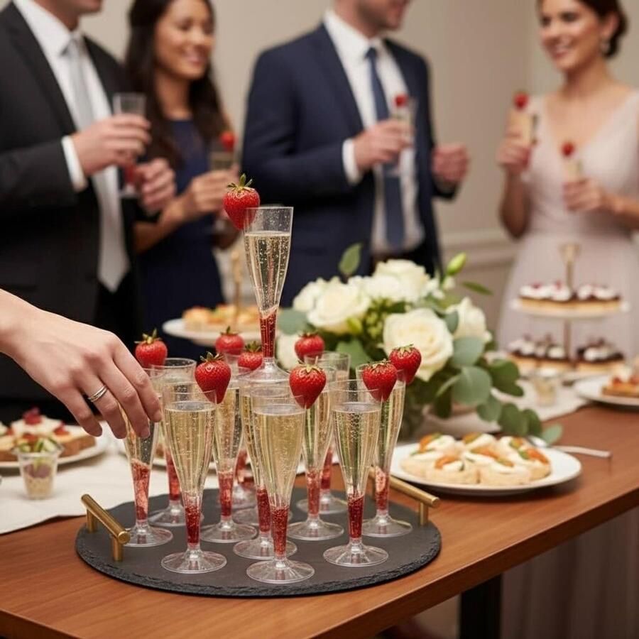 Glazen voor Bruiloften Verjaardagen Kerst & Feesten 130ml Herbruikbare Kunststof Champagne Glazen Elegante Plastic Glazen voor Cocktails Dessert