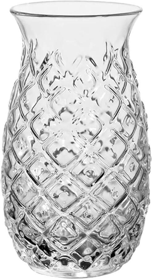 Glazen Tiki Ananas Glazen + Herbruikbare Rietjes Zomers Fruit