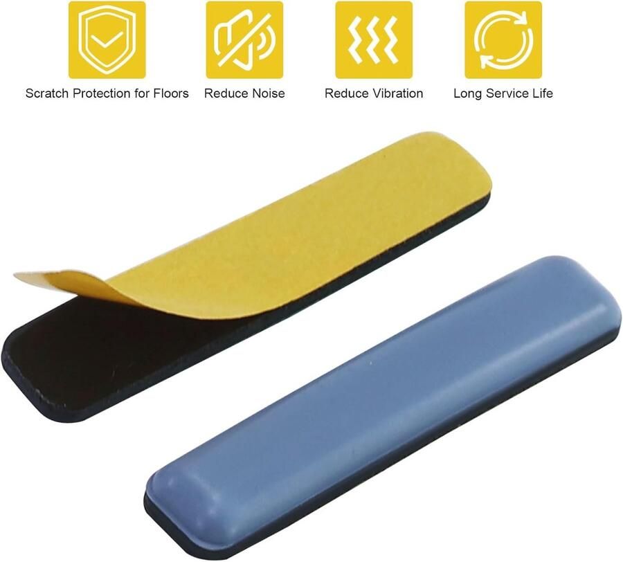 Glijders 14 stuks zelfklevende meubelglijders 15 x 75 mm vierkant teflon glijders 15 mm meubelglijders zelfklevend PTFE glijoppervlak tapijtglijders voor zware meubels tapijt