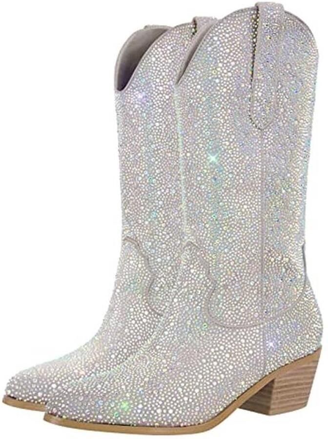 Cowboy Boots met Glitter en Western Hak voor Dames