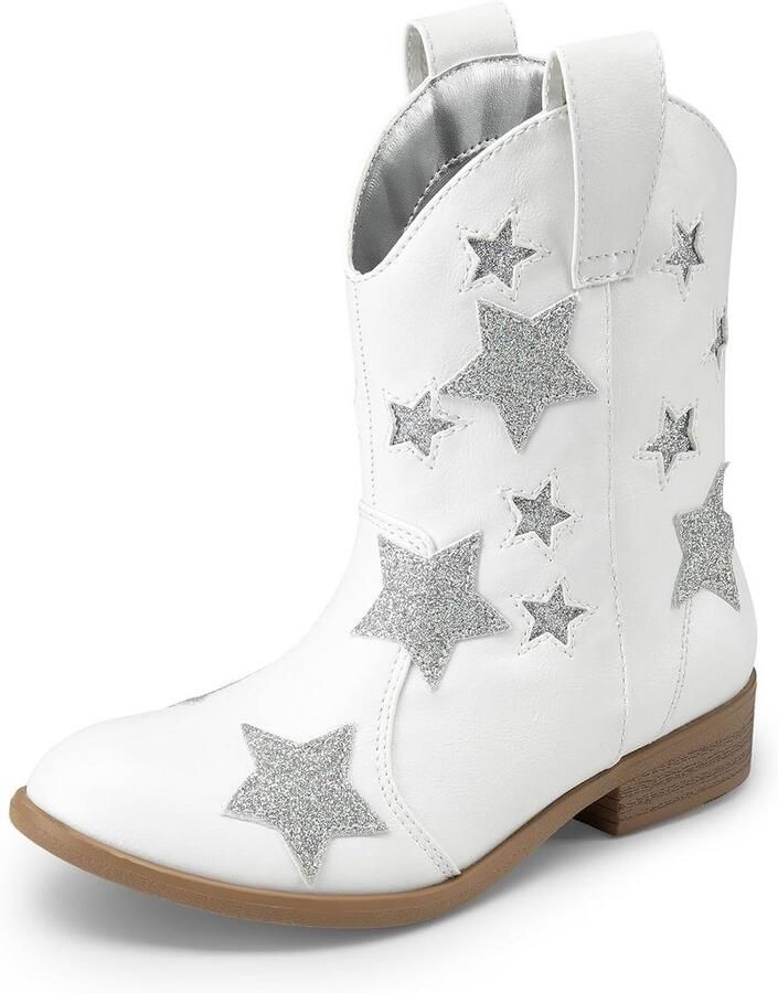Glitter Cowgirl Laarzen voor Meisjes: Mid Kalf Westernlaarzen met Sterren