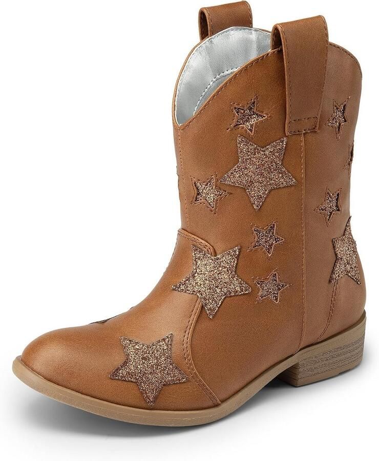 Glitter Cowgirl Laarzen voor Meisjes Midden Kuit Western Laarzen met Ster