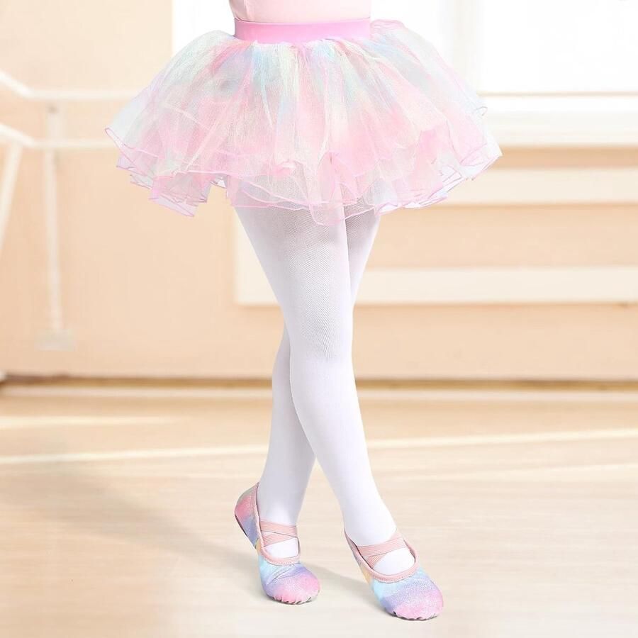 Glitter Dansschoenen voor Meisjes Split Sole Ballet Schoenen met Elastische Kruisbanden voor Peuters en Kinderen
