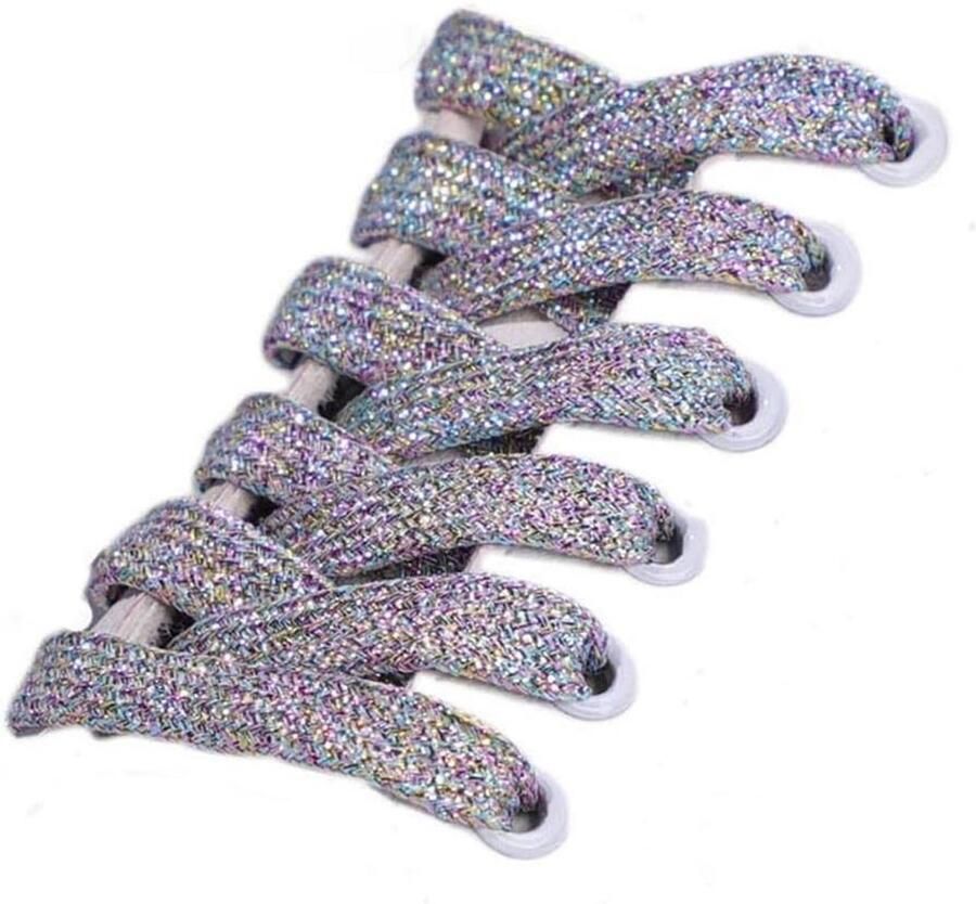 Glitter Gevlochten Platte Schoenveters voor Sneakers en Wandelschoenen