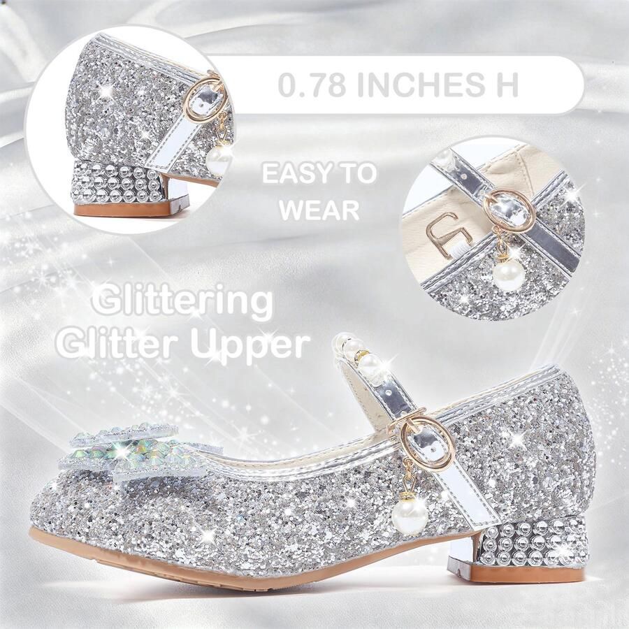 Glitter Mary Jane Prinsessen Schoen Jurk Schoenen Lage Hakken Peuter Pailletten Party Bruiloft Verjaardag Prom Cosplay Dance Up Schoenen
