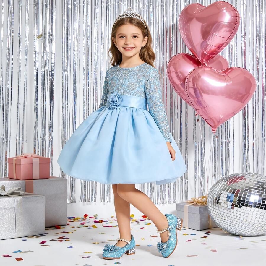 Glitter Mary Jane Prinsessen Schoen Jurk Schoenen Lage Hakken Peuter Pailletten Party Bruiloft Verjaardag Prom Cosplay Dance Up Schoenen