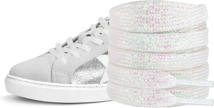 Glitter Metallic Platte Schoenaccessoires voor Sneakers en Laarzen