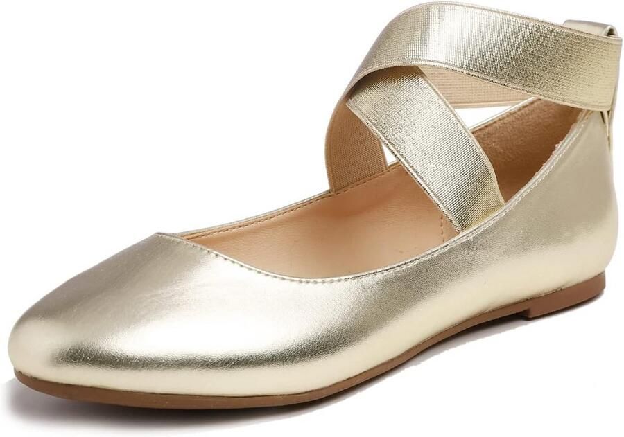 Glitter Platte Ballerina's Dames Slip-On Schoen met Zachte Binnenzool