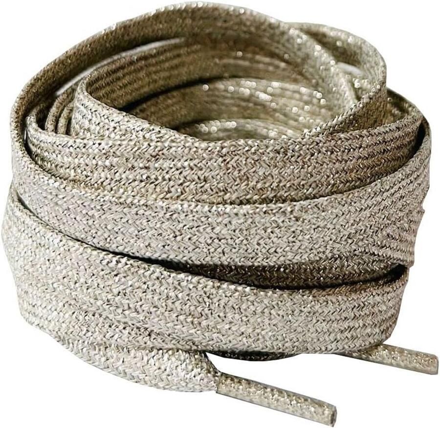 Glitter Platte Schoenveters 9-10mm Breed Scheurbestendige Metalic Glans Schoenlinten