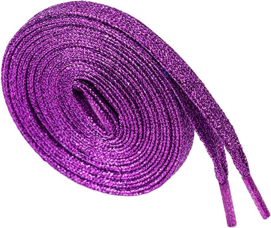 Glitter Platte Veters voor Sneakers en Sportschoenen Metallic Bling Schoenlinten (115