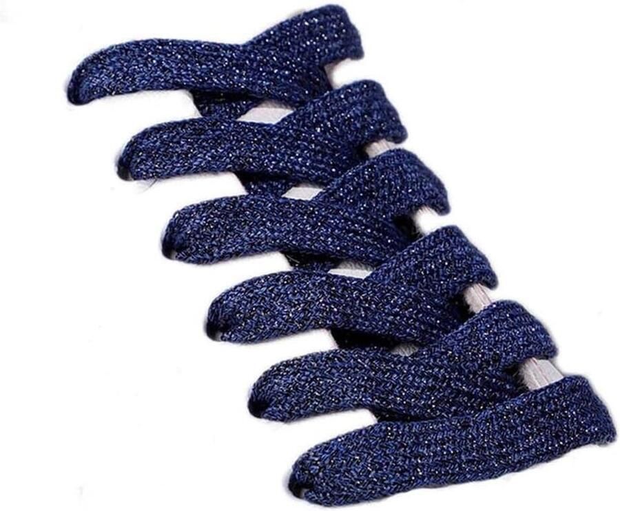 Glitter Schoen Veters Gevlochten Platte Veters Schoenen Decoreren Stijlvolle Glamour Lengte Donkerblauw