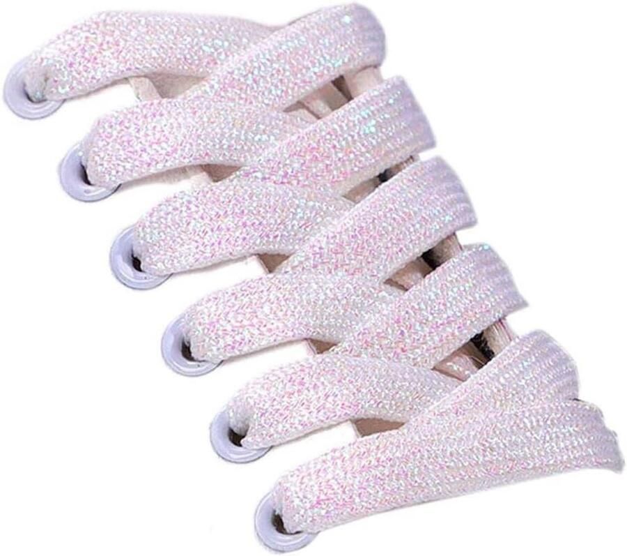 Glitter Schoenveters Gevlochten Veters Schoenen Decoreren Stijlvol Uiterlijk x Wit