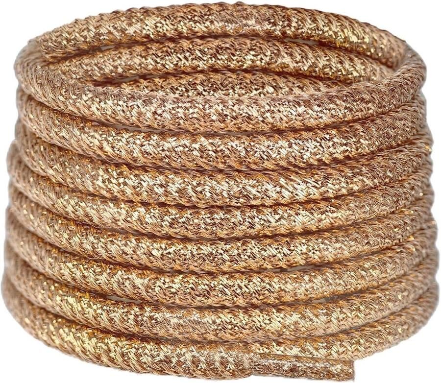 Glitter Schoenveters Metallic Veters Schoenen Personaliseren Ronde Vorm 4.5mm Breed Zilver