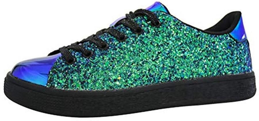 Glitter Sneakers voor Dames Feestelijke Veterschoenen in Levendige Kleuren voor Speciale Gelegenheden