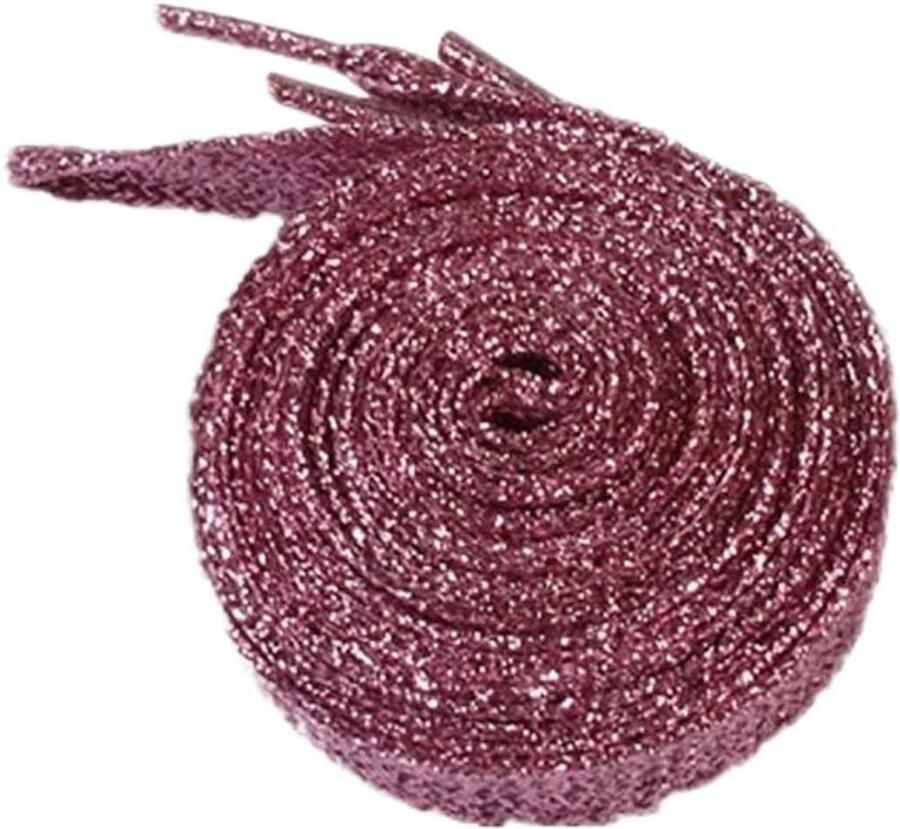 Glitter Veters Glinsterende Schoenveters Schoenen Personaliseren Platte Stijl Roze